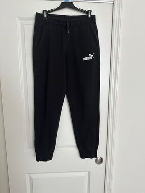 Puma Black Sweat Joggers with White Logo